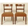 Image 1 : A Set of Four Regency Mahogany Dining Chairs, the crest rails with greek style brass inlay, with...