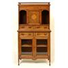 Image 1 : A Late Victorian Rosewood Cabinet, with a pierced 3/4 gallery top above a central panel door, fla...