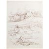 Image 1 : Resen, Man Resting on Rock, Ink and Watercolor Drawing
