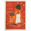 Image 1 : Frederic Menguy, Mother and Son with Toy Train, Lithograph