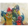 Image 1 : Juan Garcia Ripolles, Three Arlequins, Oil Painting