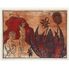 Image 1 : Martin Barooshian, Two Nudes and Two Dogs, Woodcut