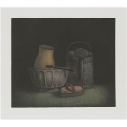 Tomoe Yokoi, Watering Jug and Brush, Mezzotint