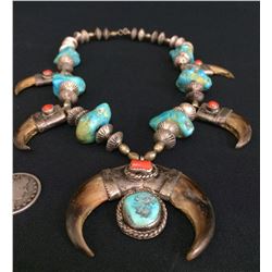 Vintage Turquoise Bear Claw Necklace
