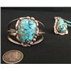 Image 2 : 3 Piece Set - Ring, Bracelet and Necklace - Turquoise & Sterling