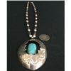 Image 1 : Vintage Sterling & Turquoise Shadowbox Necklace