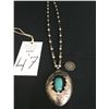 Image 2 : Vintage Sterling & Turquoise Shadowbox Necklace