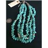 Image 1 : 3-strand Kingman Turquoise Necklace with Sterling