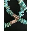 Image 3 : 3-strand Kingman Turquoise Necklace with Sterling