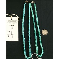Pair of Kingman Turquoise Necklaces