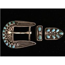 Vintage Petite Point Ranger Buckle Set