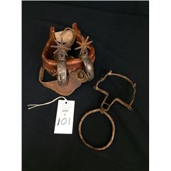 Vintage Mexican Ring Bit and Spurs