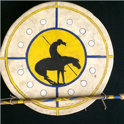 Vintage Hand-painted Indian Drum With Thumper