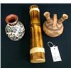 Image 1 : 2 Mexican Pots and Rain Stick Lot