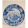 Image 1 : A 19th Century Part Dinner Service, with blue transfer printed decoration 'Obelisk at Catania' an...