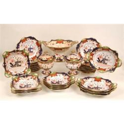 An Early 19th Century Spode Dessert Service, decorated in the Imari taste, comprising a pedestal...