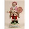 Image 1 : An 18th Century Derby Figure, of Falstaff, holding a shield, on a rococo style base (a.f.) 22 cm...
