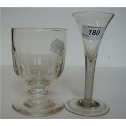 An 18th Century Air Twist Glass, on a folded rim foot, and a rummer (2) £20 40...