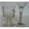 Image 1 : An 18th Century Air Twist Glass, on a folded rim foot, and a rummer (2) £20 40...