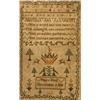 Image 1 : An Early 19th century Sampler, by Mary King, November 2 1801, with letters of the alphabet, verse...