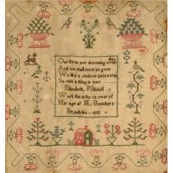 An Early 19th Century Sampler, by Elizabeth Mitchell "Work this in the 12 year of Her age at M. B...