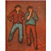 Image 1 : Charles White, young boys, oil on canvas laid down, signed and dated '74, 29 x 24 cm  See illustr...
