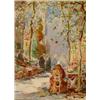 Image 1 : T*** W*** Morley, a Continental village scene, watercolour, signed 36 x 26 cm  See illustration £...