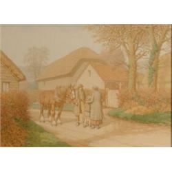 Stanley Anderson, a hazy winter morning, watercolour, signed, 22.5 x 31 cm (with Royal Academy of...
