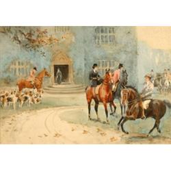 Arthur Hammond, the meet, and it's pair, watercolour, signed, 26 x 37.5 cm (2)  See illustration...