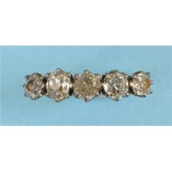 An 18ct Gold Five Stone Diamond Ring,  See illustration £300 500...