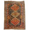 Image 1 : A Caucasian Rug, the ground applied three central medallions, stylised birds and animals, within...