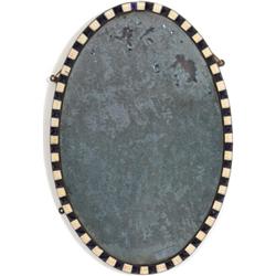A Late 18th/Early 19th Century Irish Oval Wall Mirror, with a blue, white and gilded border, 41 x...