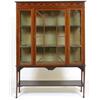 Image 1 : An Edwardian Mahogany Display Cabinet, the frieze inlaid swags above an astragal bar glazed door,...
