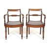 A Set of Seven 19th Century Mahogany Dining Chairs, with solid seats and turned and tapering fron...