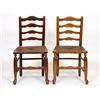 A Harlequin Set of Six 19th Century Ladder Back Dining Chairs, with rush seats, on turned front l...