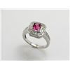 Image 1 : Pink Sapphire  1.04 ctw Diamond Ring 14KW