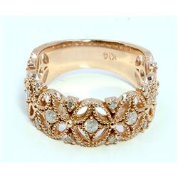 Diamond 0.35 ct Ring, 4.64 gram 14K Rose Gold