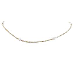 14KT White Gold 21.78 ctw Rough Diamond Necklace