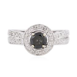 18KT White Gold 0.84 ctw Black Diamond Ring