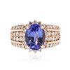 Image 1 : 14KT Rose Gold 3.75 ctw Tanzanite and Diamond Ring
