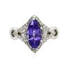 Image 1 : 14KT White Gold 2.28 ctw Tanzanite and Diamond Ring