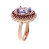 Image 3 : 14KT Rose Gold 6.61 ctw Tanzanite, Ruby and Diamond Ring