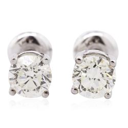 14KT White Gold 1.00 ctw Diamond Solitaire Earrings