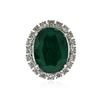 Image 1 : 14KT White Gold 11.46 ctw Emerald and Diamond Ring