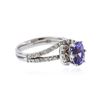 Image 3 : 14KT White Gold 2.13 ctw Tanzanite and Diamond Ring