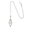 Image 1 : 14KT White Gold 0.20 ctw Diamond Pendant With Chain