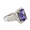 Image 2 : 14KT White Gold 5.29 ctw Tanzanite and Diamond Ring