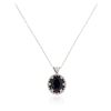 Image 2 : 14KT White Gold 10.59 ctw Sapphire, Ruby and Diamond Pendant With Chain