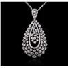 Image 2 : 14KT White Gold 1.50 ctw Diamond Pendant With Chain