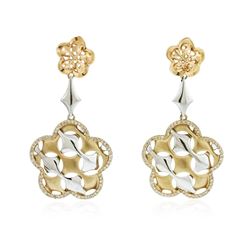 14KT Yellow Gold 0.75 ctw Diamond Dangle Earrings